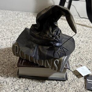 Spooky Village Animated Witch Hat w Spider on Decorative Potion Books NWT